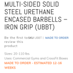 Iron Grip Urethane 20-110 lb. EZ Curl Bar Set w/Hammer Strength Rack