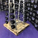 Iron Grip Urethane 20-110 lb. EZ Curl Bar Set w/Hammer Strength Rack