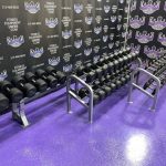 TAG Rubber Round 5-120 lb. Dumbbell Set w/3 Racks